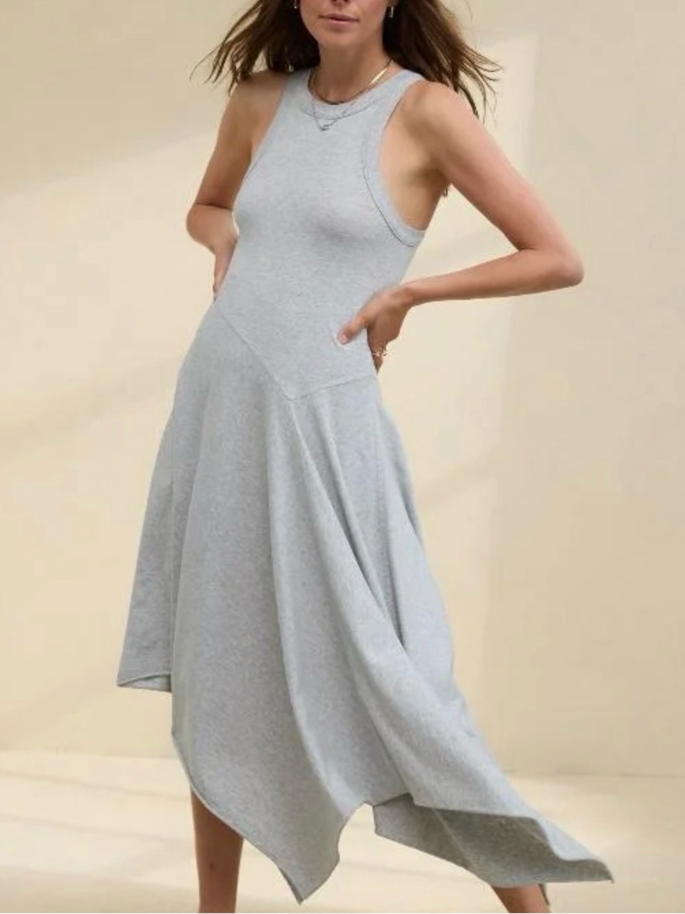 Aerie-Gray Sleeveless Flow Dress -